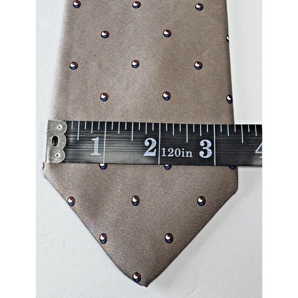 Christian‎ Dior Tie Mens Silk Woven Polka Dot Pattern Classic Made in USA Italy - Picture 5 of 8